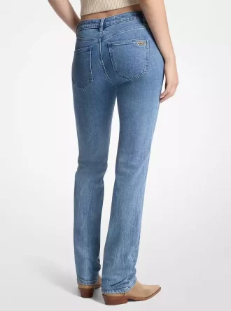 Stretchiga denimjeans i cigarettmönster