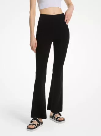 Stretchiga stickade utsvängda leggings