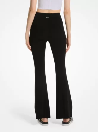 Stretchiga stickade utsvängda leggings