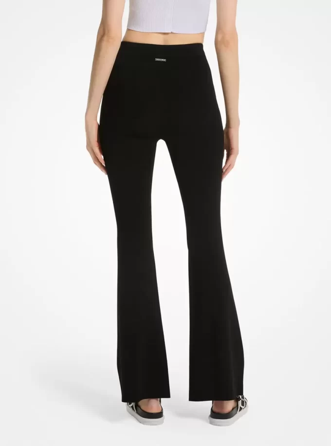 Stretchiga stickade utsvängda leggings