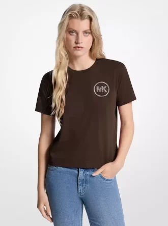 T-shirt i ekologisk bomull med utsmyckad logotyp