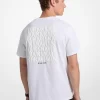T-shirt med grafisk logotyp och präglad bomull
