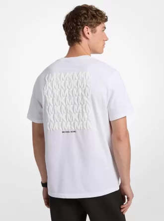T-shirt med grafisk logotyp och präglad bomull