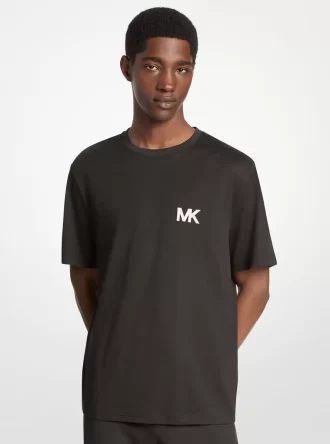 T-shirt med logotypapplikation i bomull