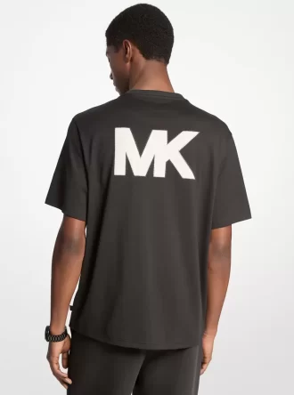 T-shirt med logotypapplikation i bomull