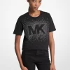 T-shirt med utsmyckad logotyp i bomull