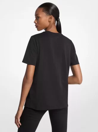 T-shirt med utsmyckad logotyp i bomull