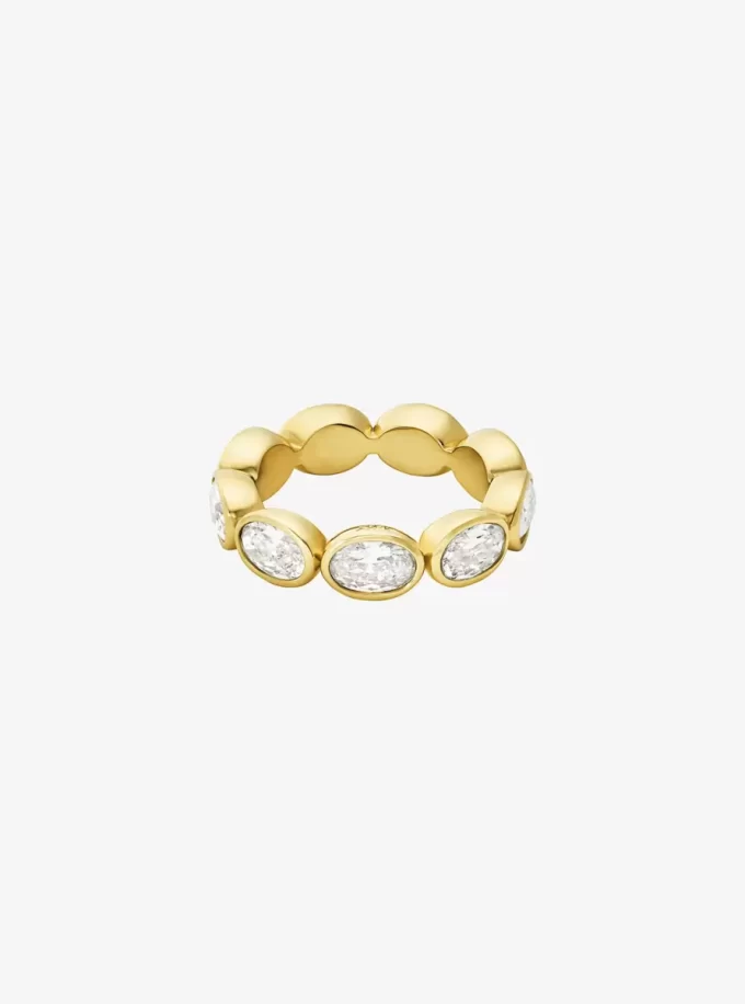 Tennisring med ädelmetallplätering och kubisk zirkonia