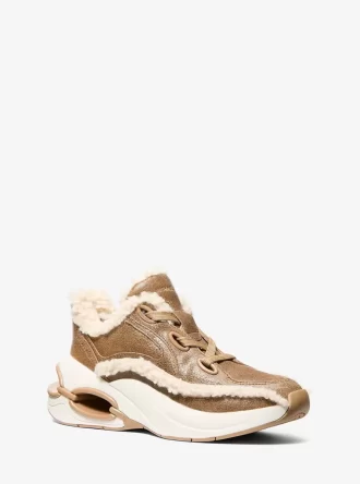 Toni Sneaker i slitet läder och sherpa