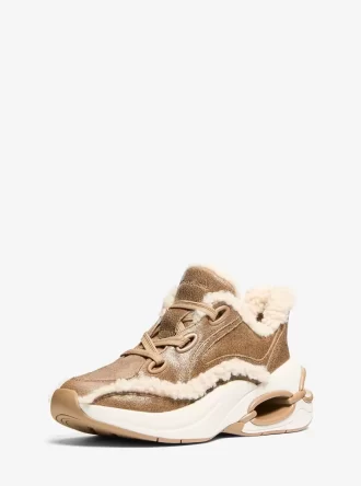 Toni Sneaker i slitet läder och sherpa
