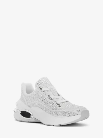Toni utsmyckade sneakers i linneblandning