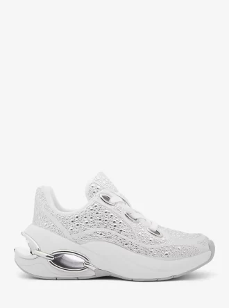 Toni utsmyckade sneakers i linneblandning