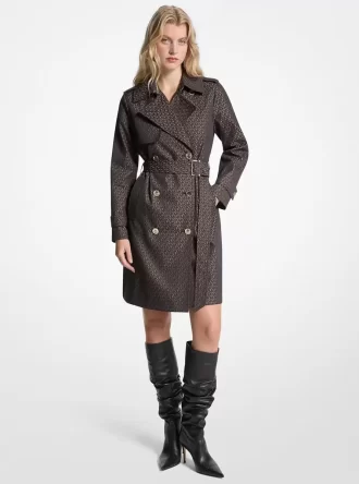 Trenchcoat med bälte i bomullsblandning med signaturlogotyp