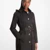Trenchcoat med huva i bomullsblandning Trenchcoat med huva i bomullsblandning