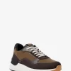 Trevor-sneakers i läder och twill med snörning Trevor-sneakers i läder och twill med snörning