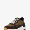 Trevor-sneakers i läder och twill med snörning Trevor-sneakers i läder och twill med snörning