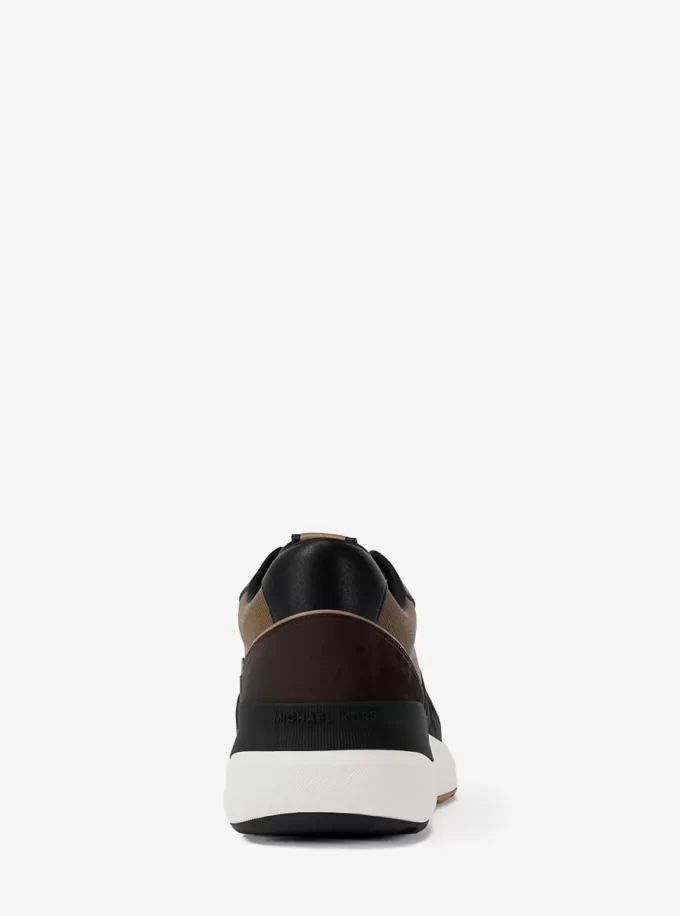 Trevor-sneakers i läder och twill med snörning Trevor-sneakers i läder och twill med snörning