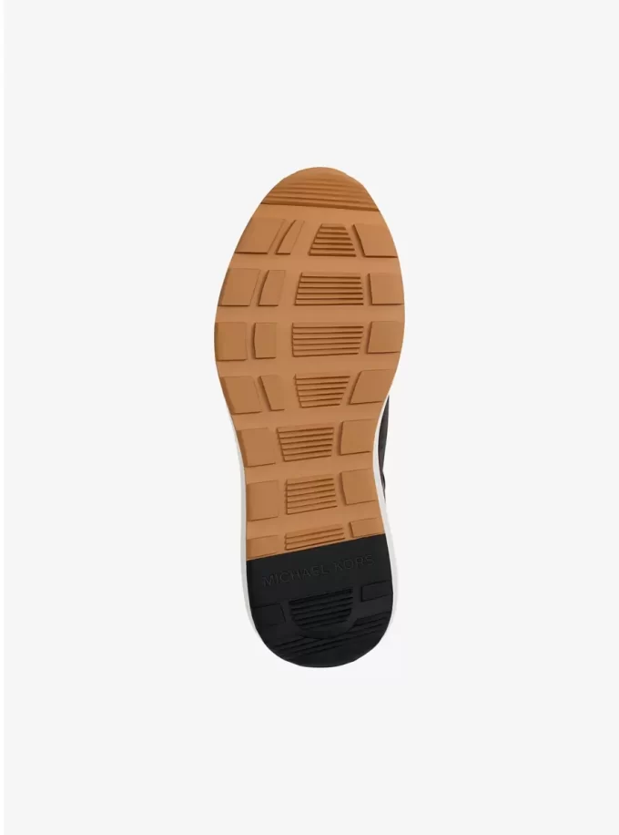 Trevor-sneakers i läder och twill med snörning Trevor-sneakers i läder och twill med snörning