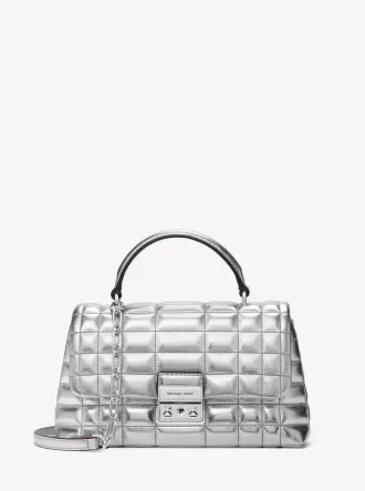 Tribeca Medium Quilted Metallic Läderväska