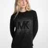 Tröja med utsmyckad logotyp i bomullsblandning