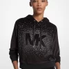 Utsmyckad huvtröja med logotyp i velour
