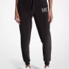 Utsmyckade joggingbyxor i velour med logotyp