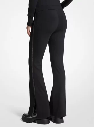 Utsvängda leggings med logotyptejp och stretchig nylon