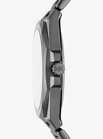 Överdimensionerad Callum Gunmetal-tonad klocka och smyckesset