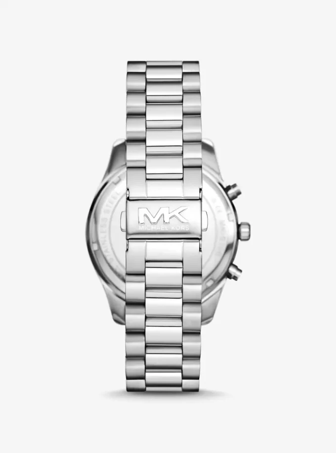 Överdimensionerad Lexington silverfärgad klocka och krokodilpräglat läderfodral – presentset Överdimensionerad Lexington silverfärgad klocka och krokodilpräglat läderfodral – presentset