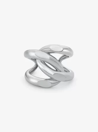 Överdimensionerad manschett i ädelmetallpläterad mässing med kantstöd