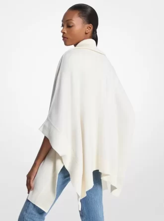 Vändbar poncho med dragkedja och bomullsblandning med logotyp